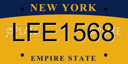 LFE1568 New York License Plate