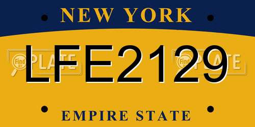 LFE2129 New York License Plate