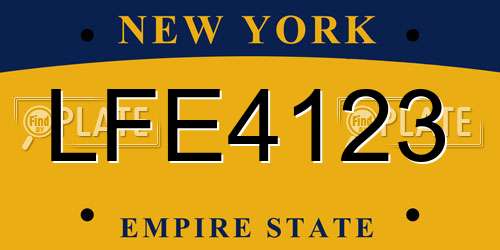 LFE4123 New York License Plate
