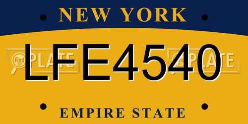 LFE4540 New York License Plate