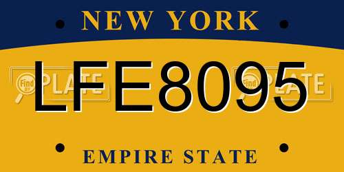 LFE8095 New York License Plate