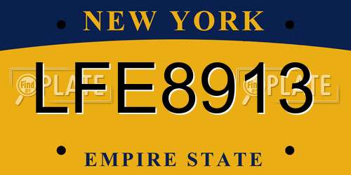 LFE8913 New York License Plate