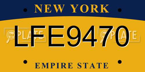 LFE9470 New York License Plate