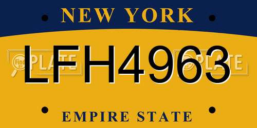 LFH4963 New York License Plate