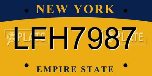 LFH7987 New York License Plate