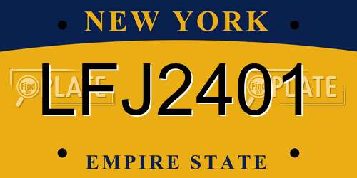 LFJ2401 New York License Plate
