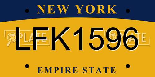 LFK1596 New York License Plate