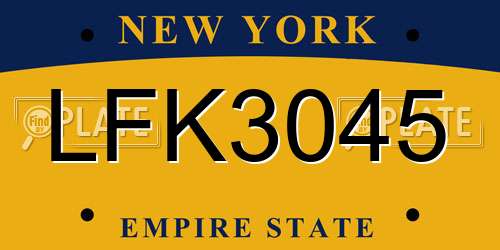 LFK3045 New York License Plate