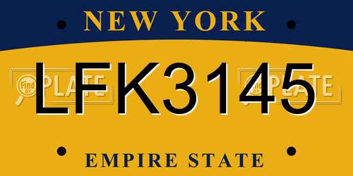 LFK3145 New York License Plate