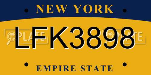 LFK3898 New York License Plate