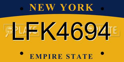 LFK4694 New York License Plate