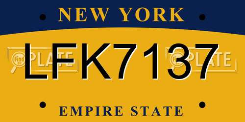 LFK7137 New York License Plate