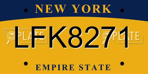 LFK8271 New York License Plate