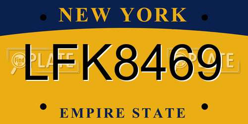 LFK8469 New York License Plate