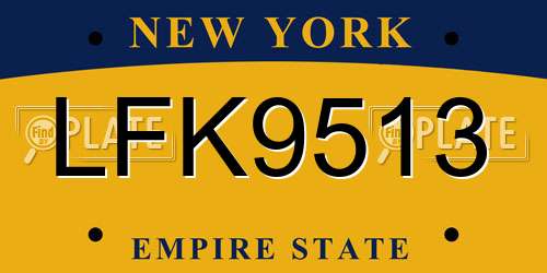 LFK9513 New York License Plate