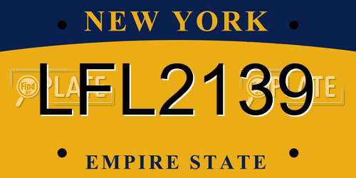 LFL2139 New York License Plate