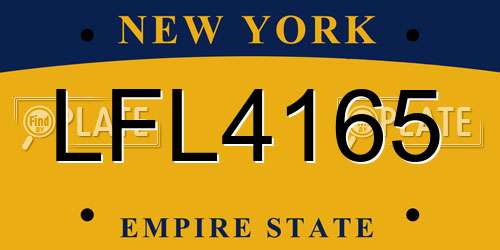 LFL4165 New York License Plate