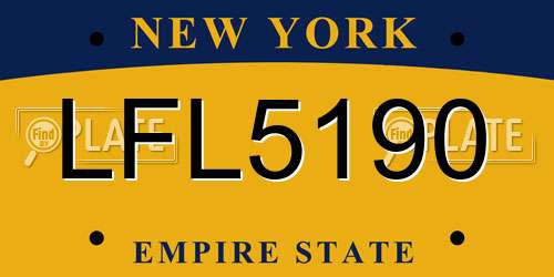 LFL5190 New York License Plate