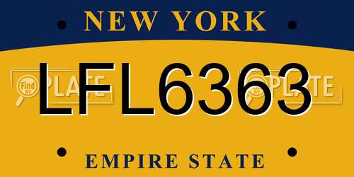 LFL6363 New York License Plate