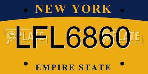 LFL6860 New York License Plate