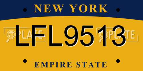 LFL9513 New York License Plate