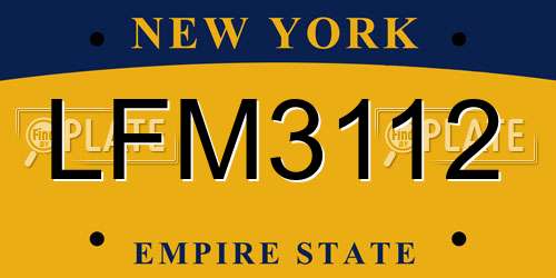 LFM3112 New York License Plate