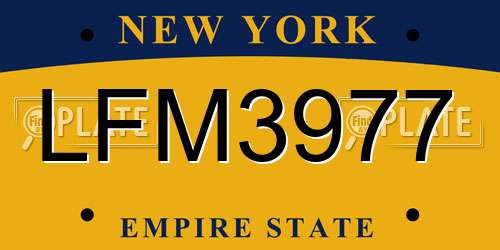 LFM3977 New York License Plate