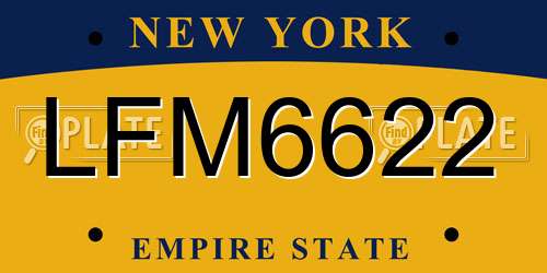 LFM6622 New York License Plate