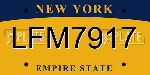LFM7917 New York License Plate