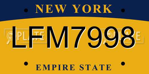 LFM7998 New York License Plate
