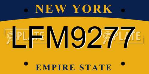 LFM9277 New York License Plate