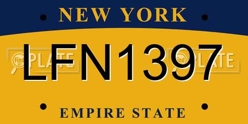 LFN1397 New York License Plate