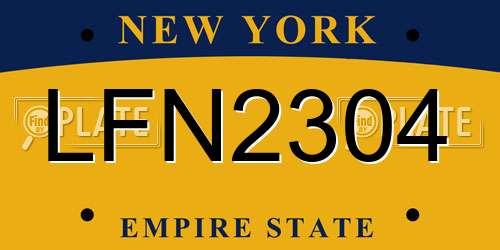 LFN2304 New York License Plate