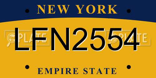 LFN2554 New York License Plate
