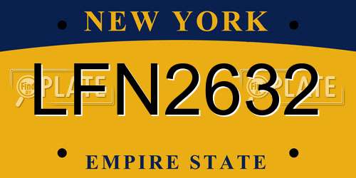 LFN2632 New York License Plate