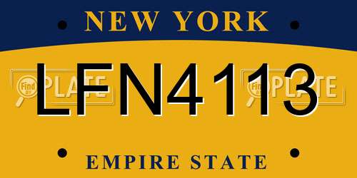 LFN4113 New York License Plate