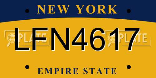 LFN4617 New York License Plate