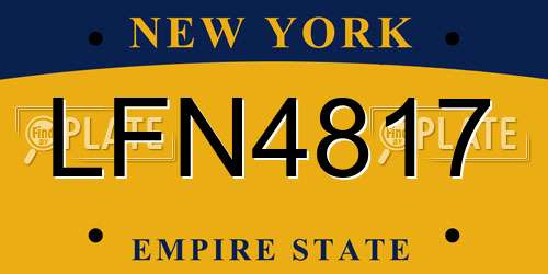 LFN4817 New York License Plate
