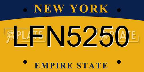 LFN5250 New York License Plate
