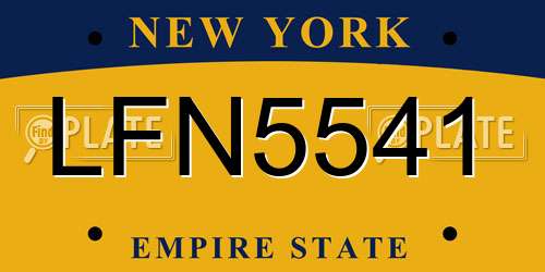 LFN5541 New York License Plate