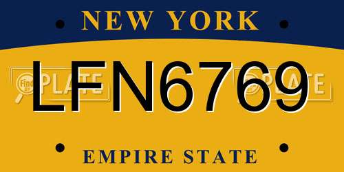 LFN6769 New York License Plate