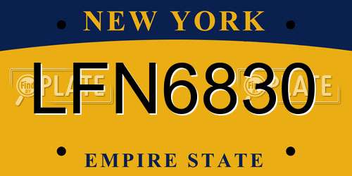 LFN6830 New York License Plate