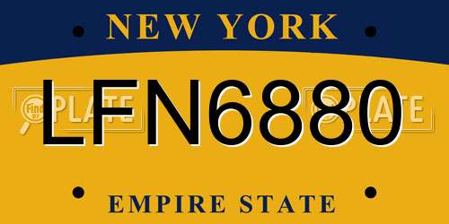 LFN6880 New York License Plate