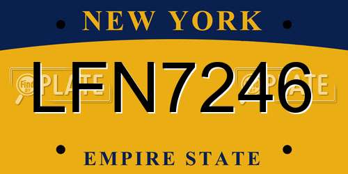 LFN7246 New York License Plate
