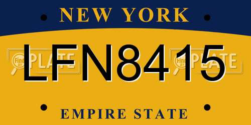 LFN8415 New York License Plate