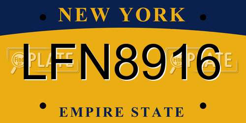 LFN8916 New York License Plate