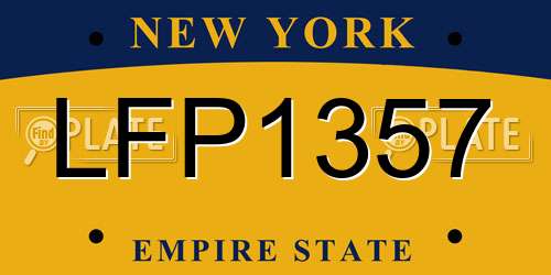 LFP1357 New York License Plate