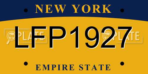 LFP1927 New York License Plate