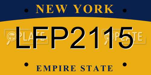 LFP2115 New York License Plate