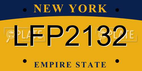 LFP2132 New York License Plate